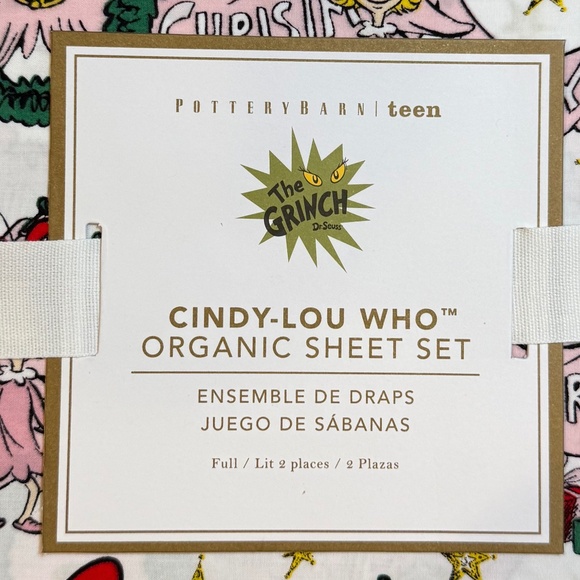 Dr. Seuss's The Grinch, Cindy-Lou Who Organic Sheet Set-PB Teen - Picture 3 of 4